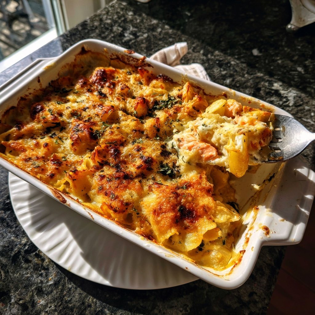 Traditional Salmon Pasta Bake