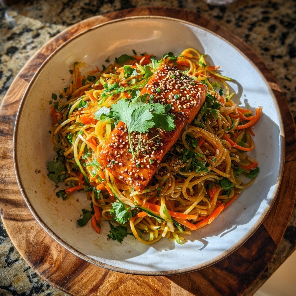 Sesame Ginger Salmon Noodle Salad