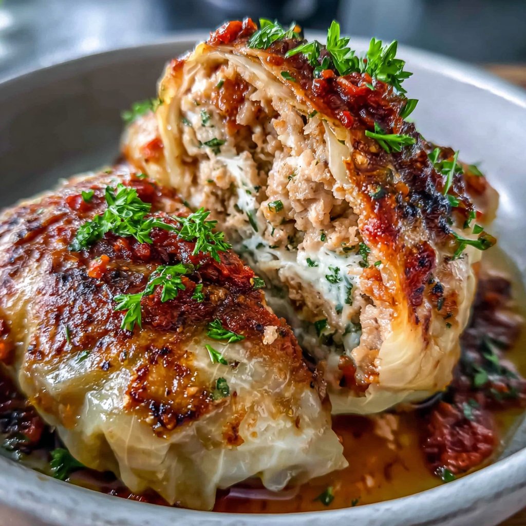 Stuffed Cabbage Rolls with Turkey