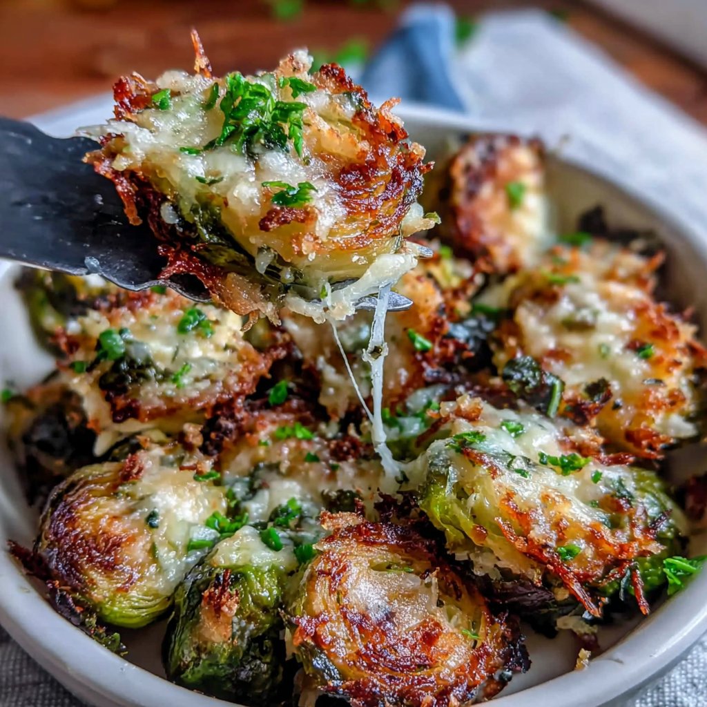 Crispy Garlic Parmesan Brussels Sprouts