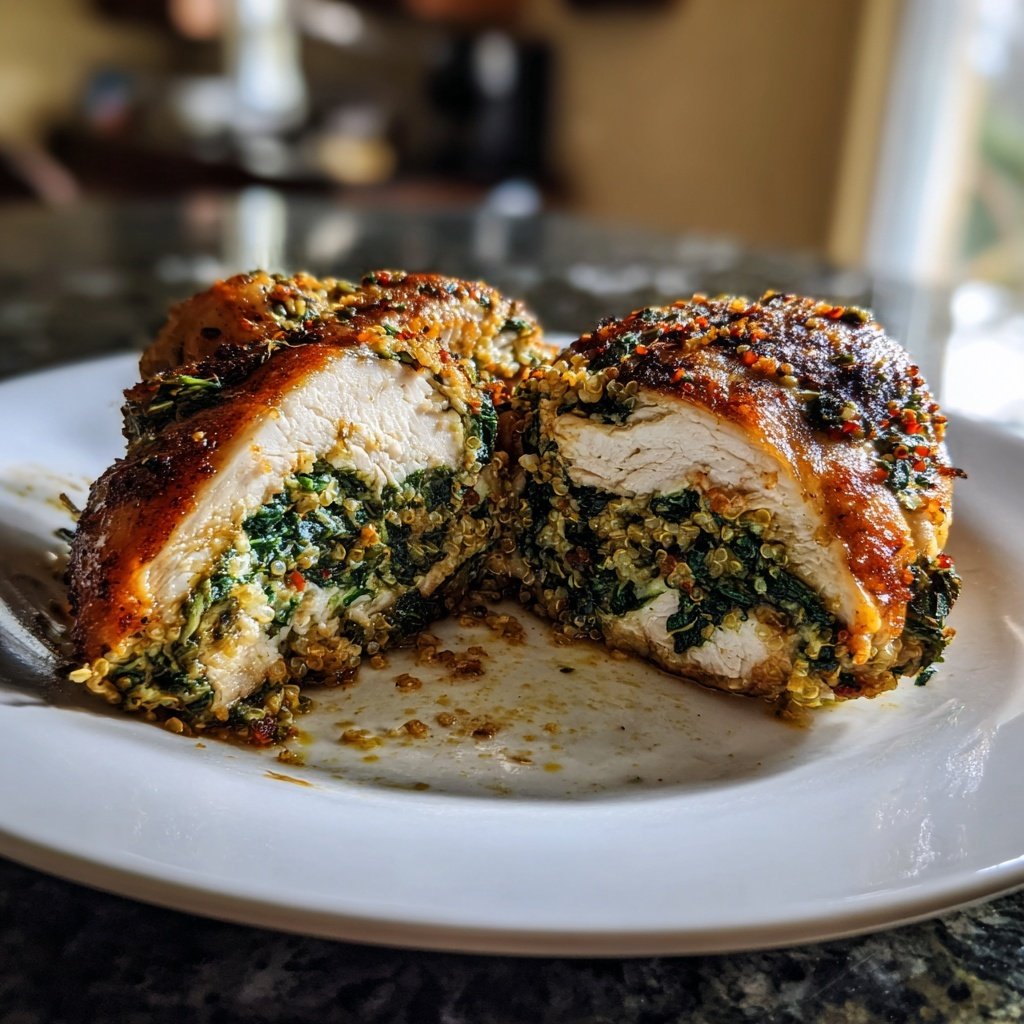 Spinach and Quinoa Stuffed Chicken
