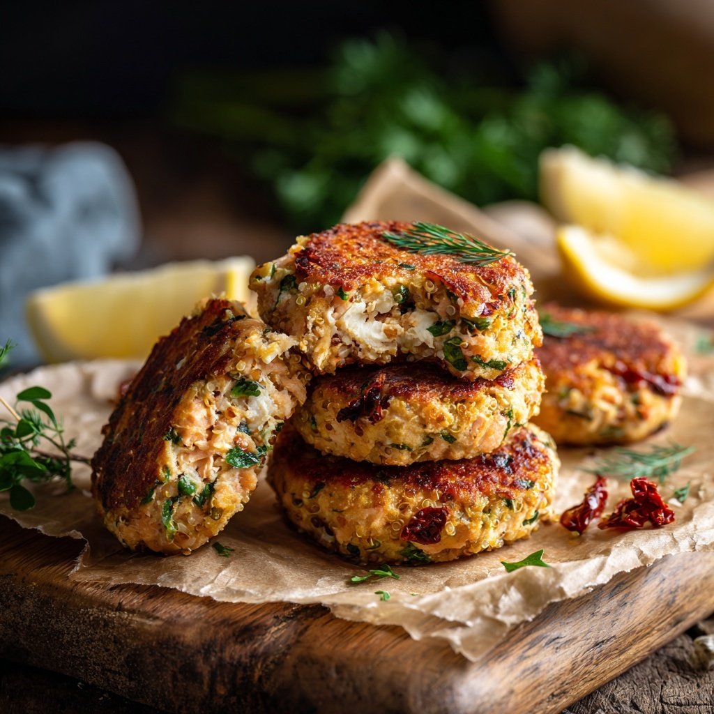 Stuffed Salmon Patties with Quinoa